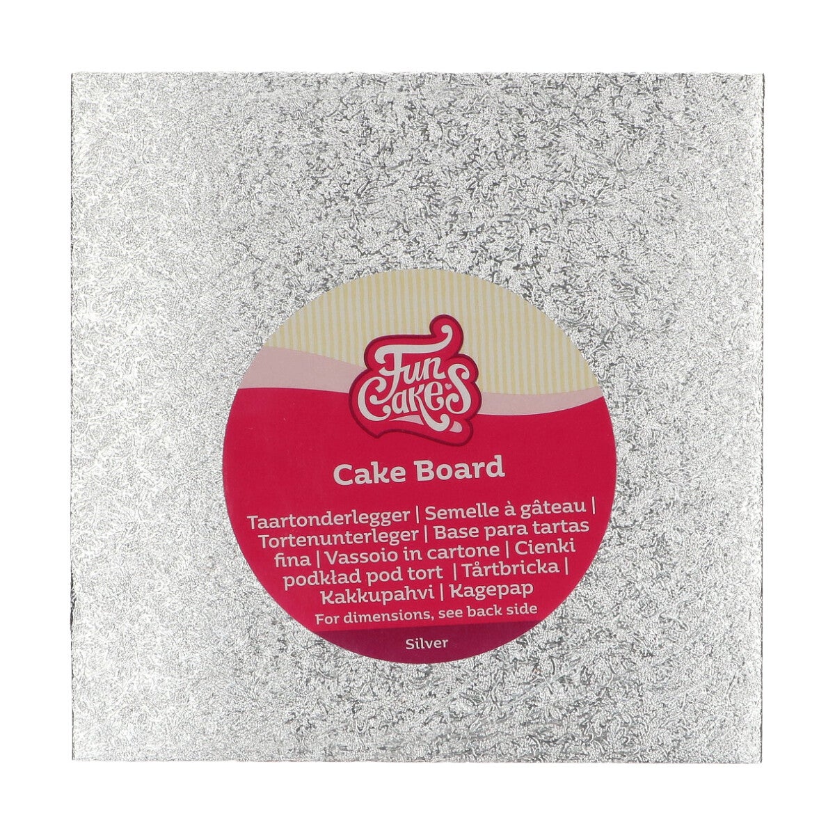 FunCakes Cake Board Square 17,5 x 17,5 cm - Silver