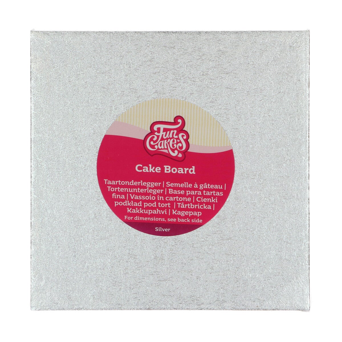 FunCakes Cake Board Square 20 x 20 cm - Silver