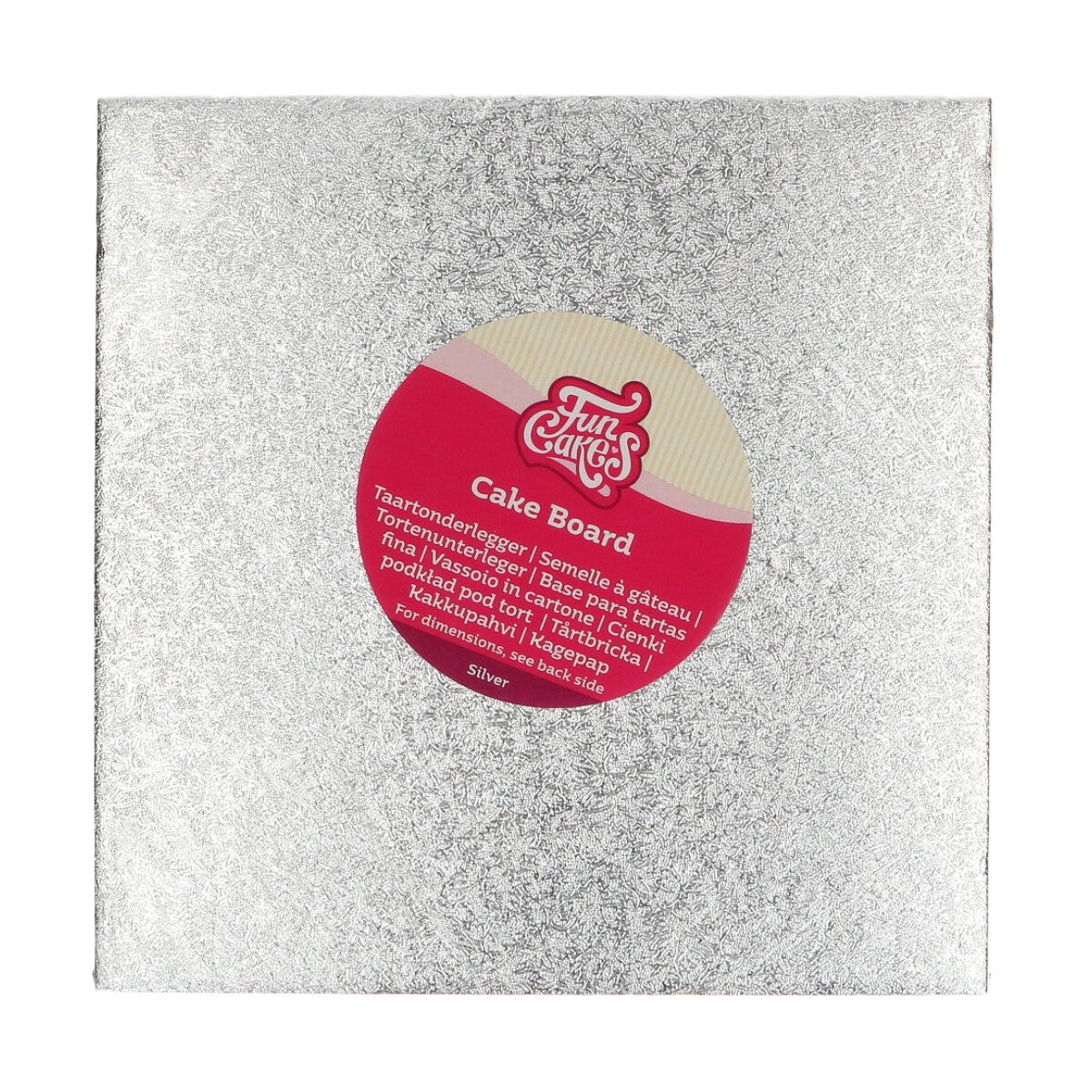 FunCakes Cake Board Square 22,5 x 22,5 cm - Silver