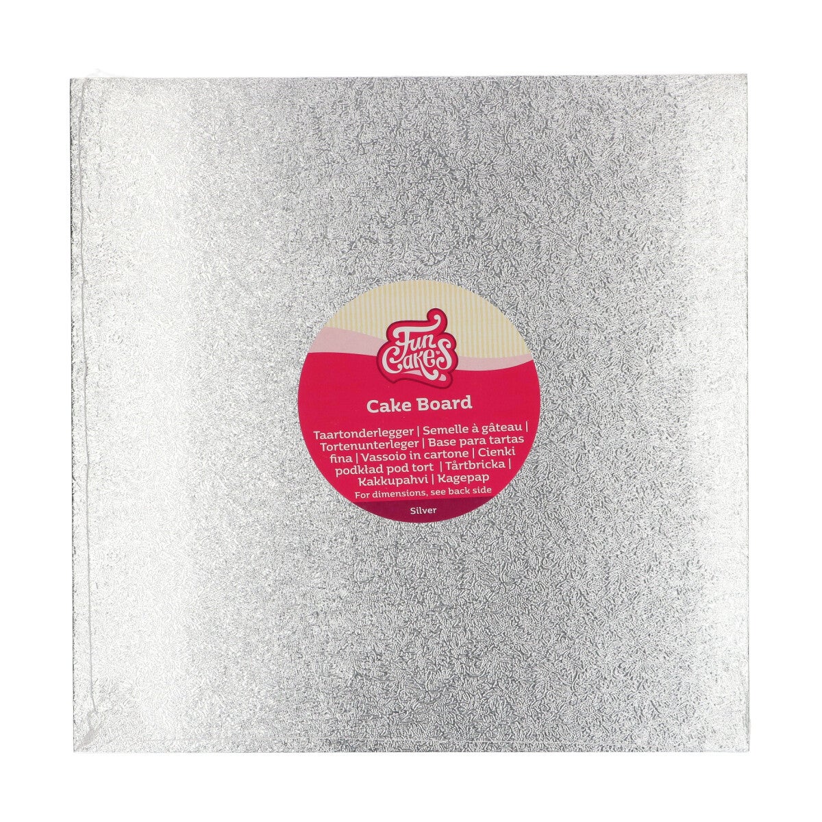 FunCakes Cake Board Square 25 x 25 cm - Silver