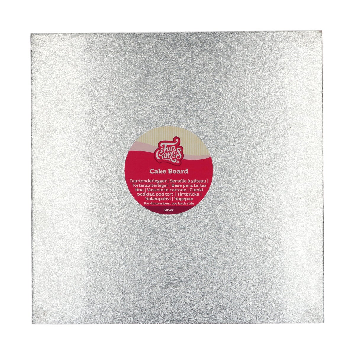 FunCakes Cake Board Square 33 x 33 cm - Silver