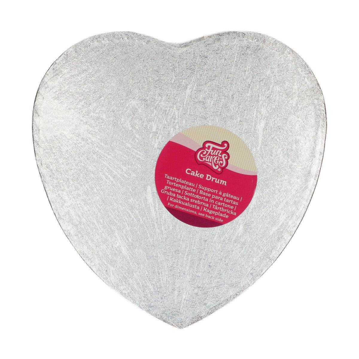 FunCakes Cake Drum Heart 27,5 cm - Silver