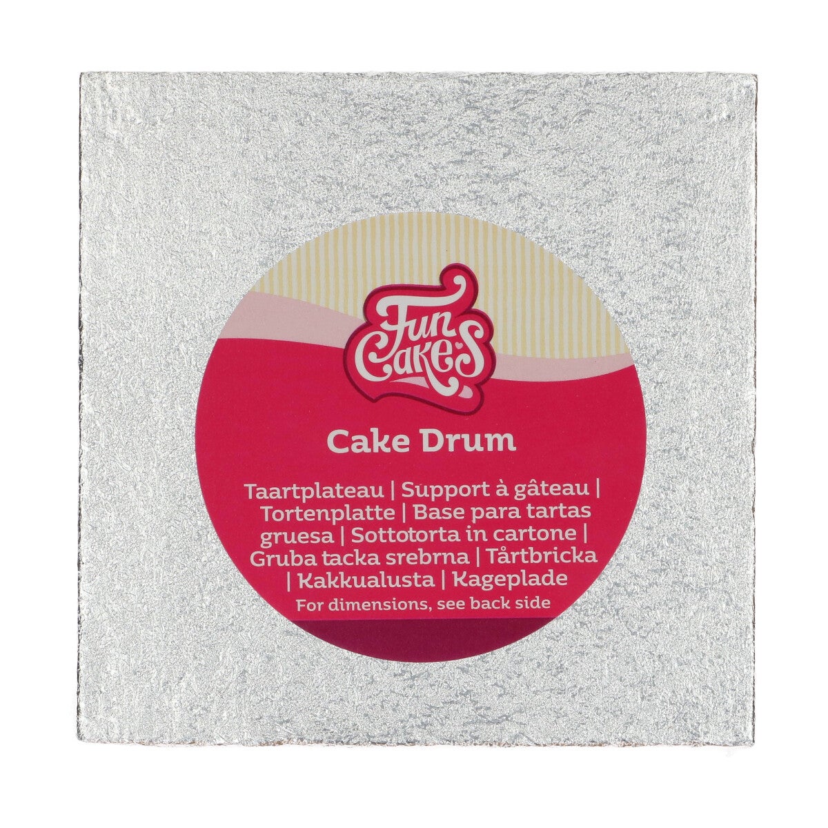 FunCakes Cake Drum Square 15 cm - Silver