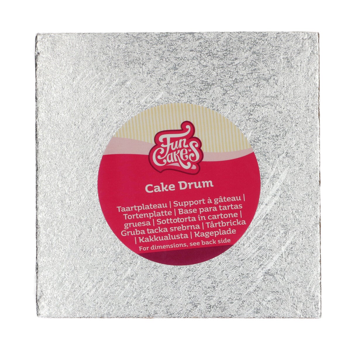 FunCakes Cake Drum Square 17,5 cm - Silver