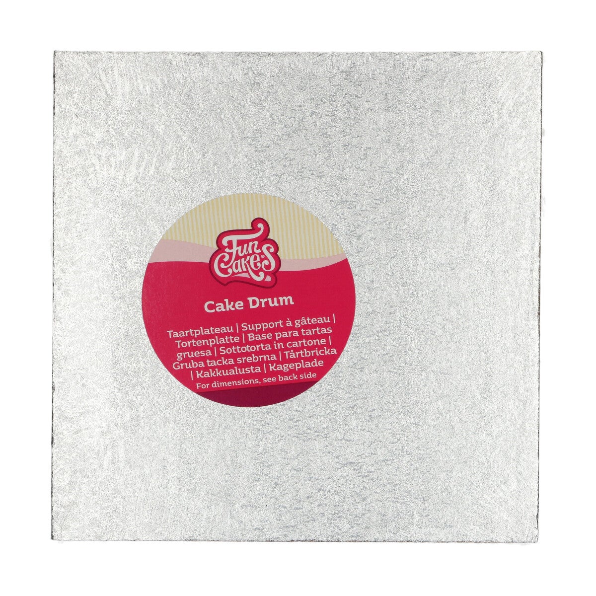 FunCakes Cake Drum Square 22,5 cm - Silver