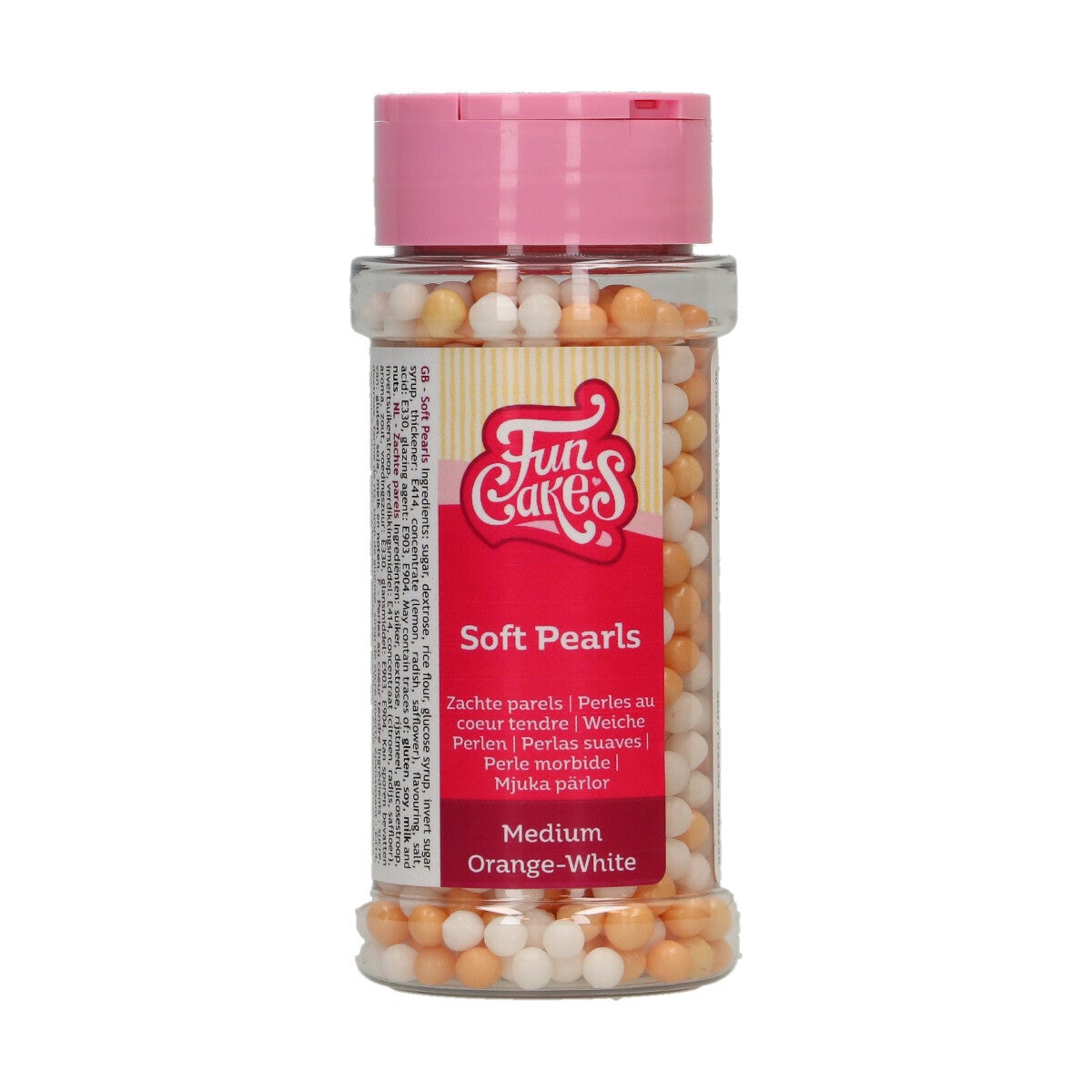 FunCakes Soft Pearls Medium Orange/White 60 g