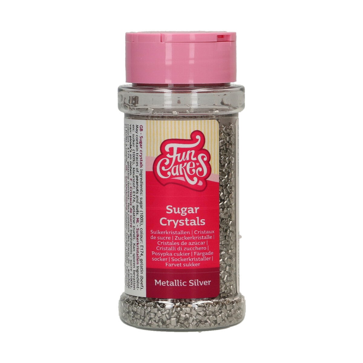 FunCakes Sugar Crystals Metallic Silver 80 g