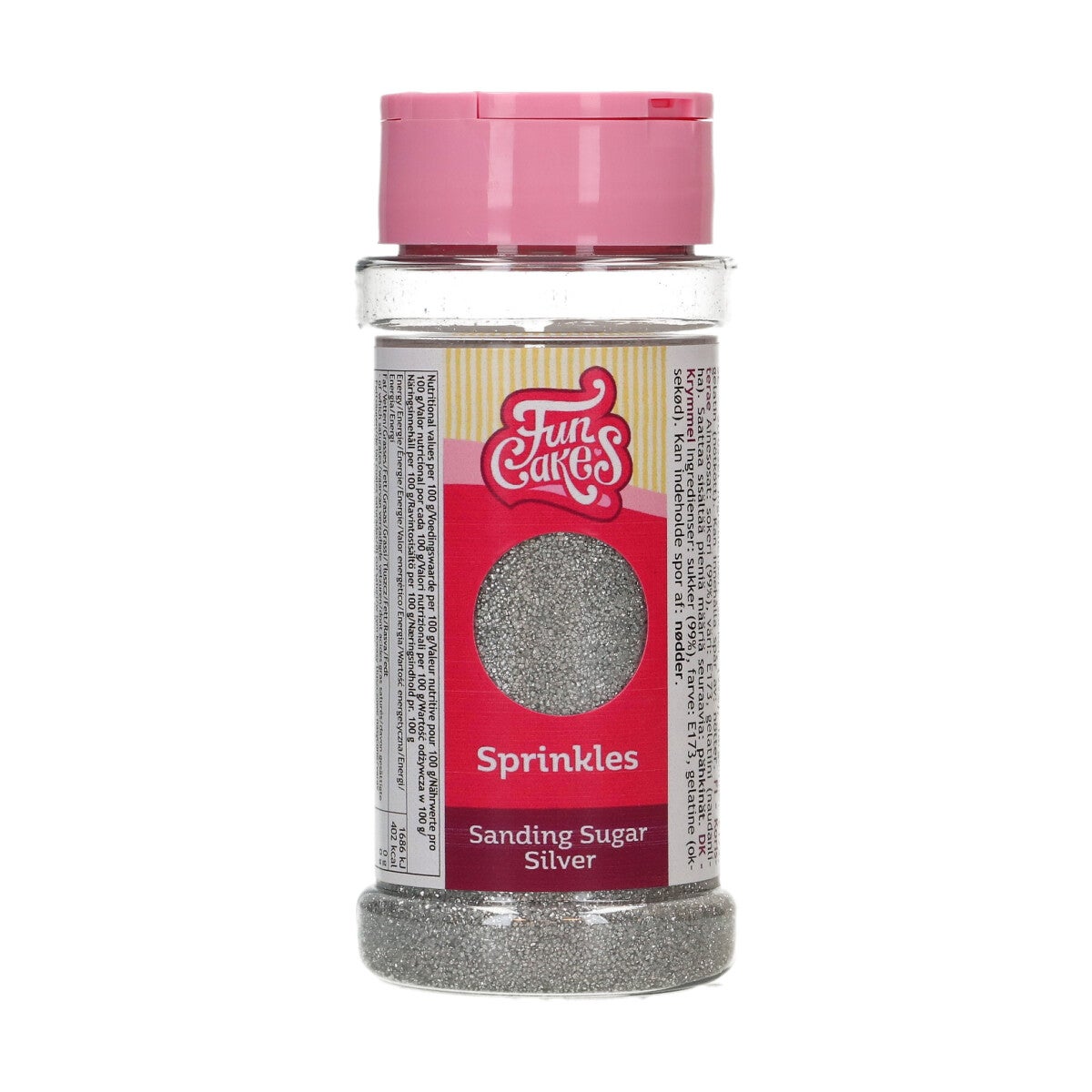 FunCakes Sanding Sugar 80g - Silver