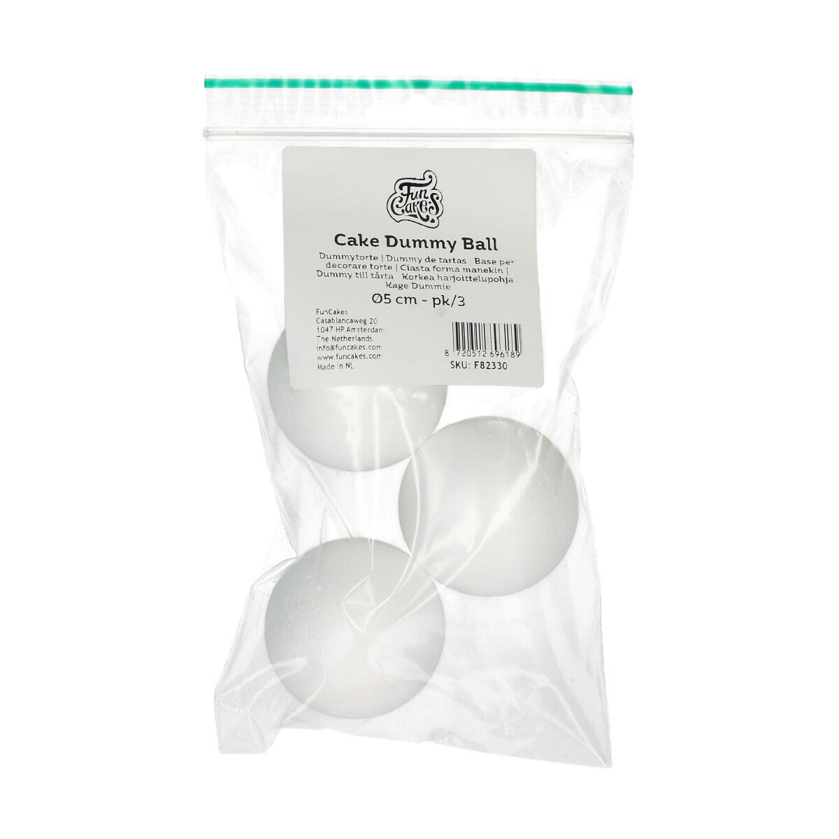 FunCakes Sphere Cake Dummy Ø5 cm pk/3