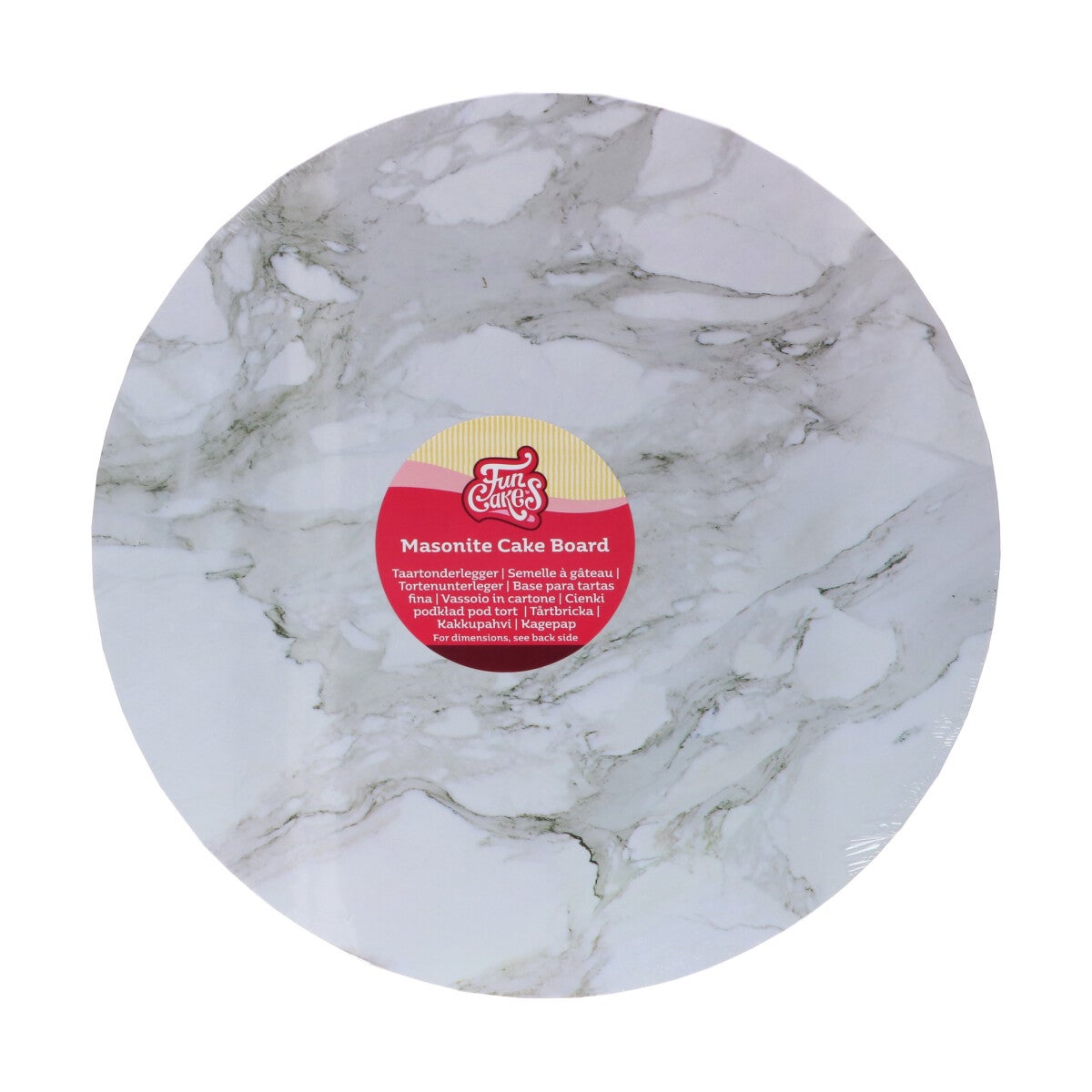 FunCakes Masonite Cake Board Round Ø25 cm- Marble Grey