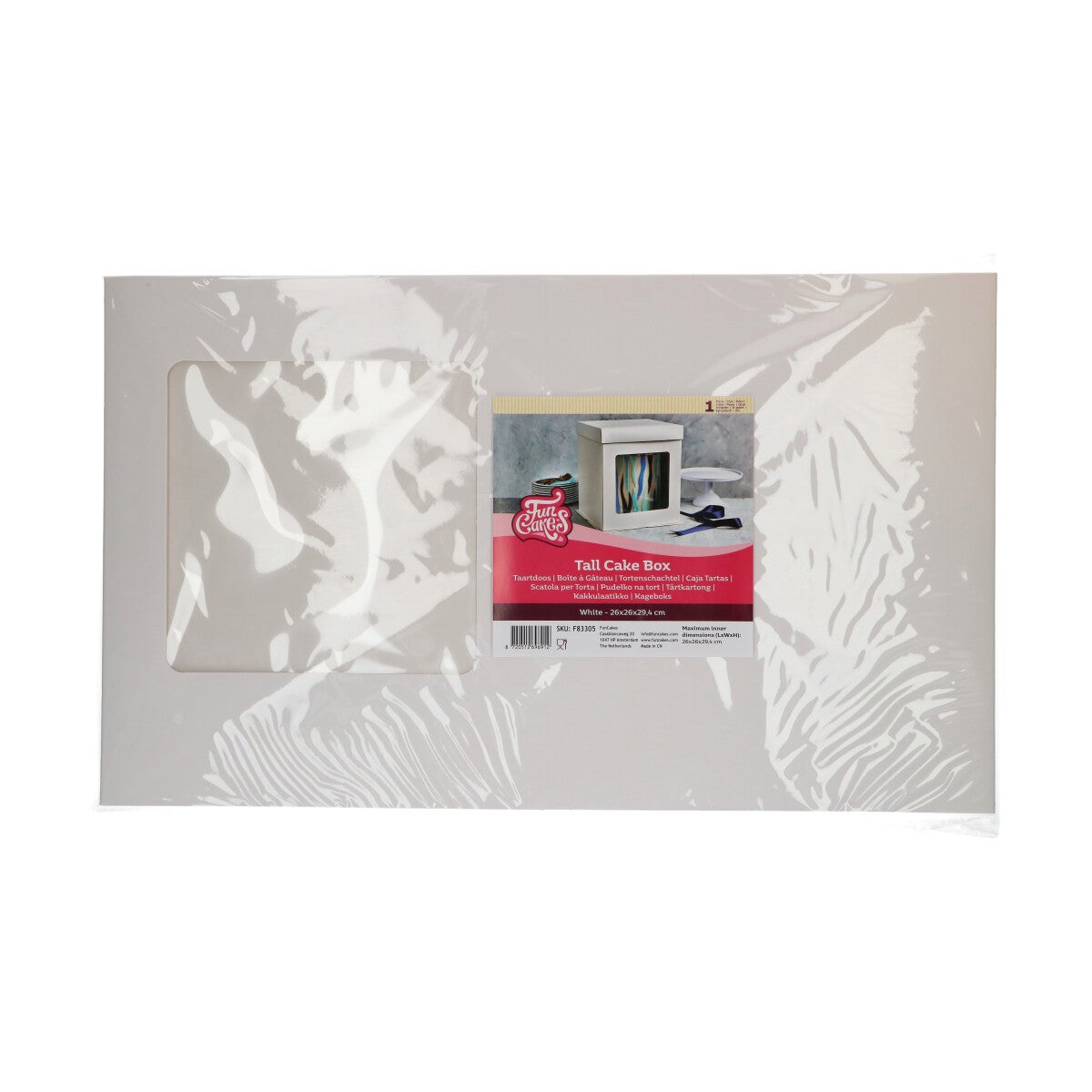FunCakes Tall Cake Box 26 x 26 x 29,4 cm - White