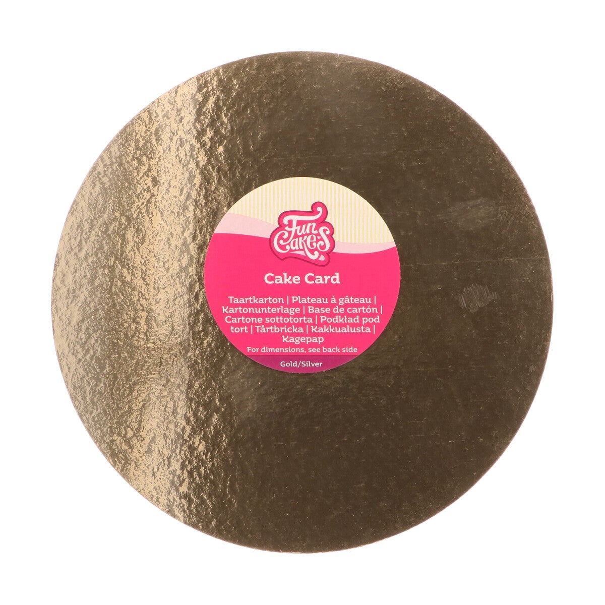 FunCakes Cake Card Gold/Silver Round 30 cm pack/100