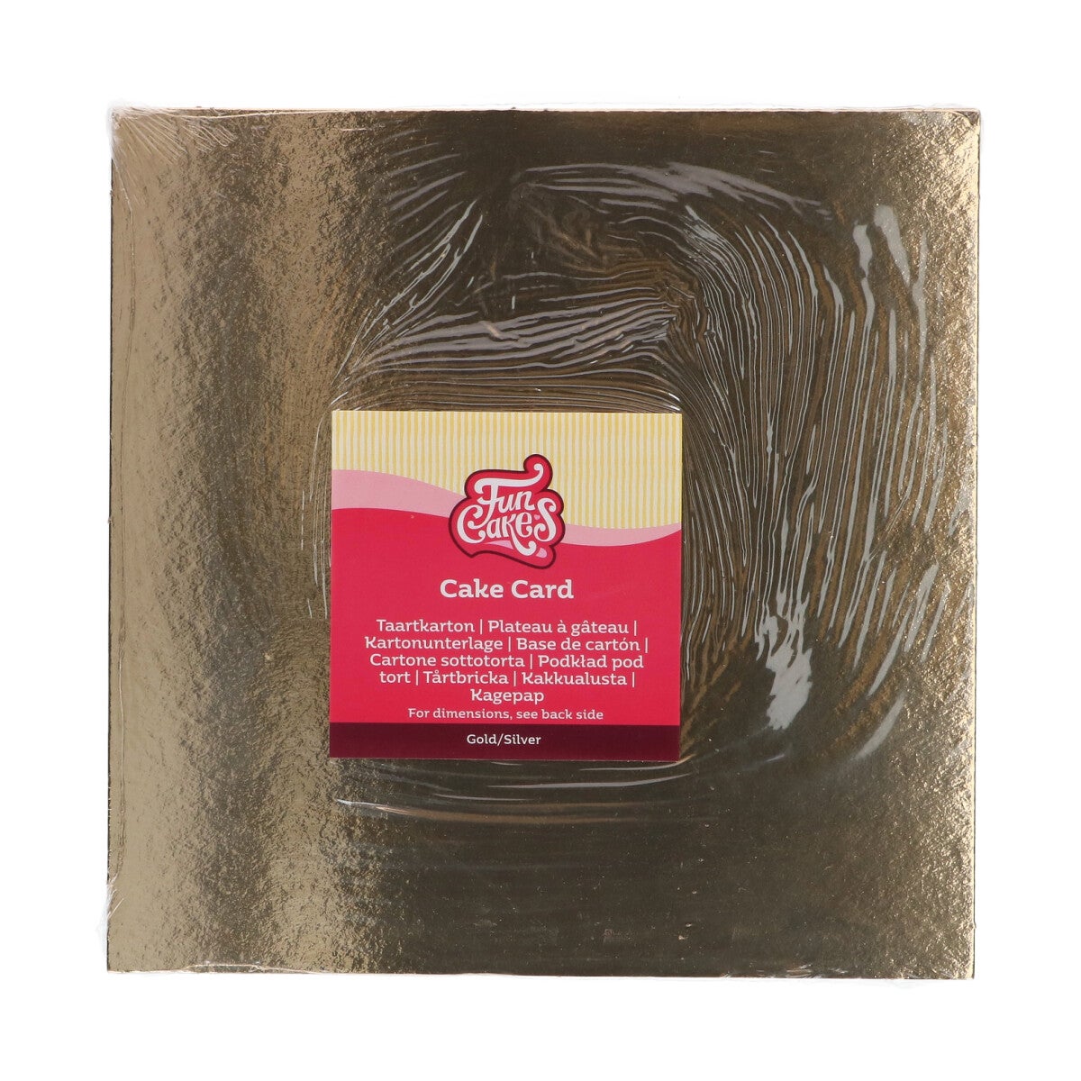 FunCakes Cake Card Gold/Silver Square 30 cm pk/3