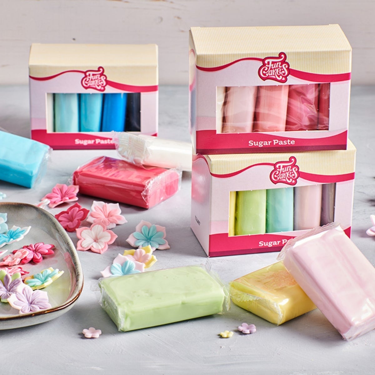 FunCakes Sugar Paste Multipack Blue Colour Palette 5x100 g