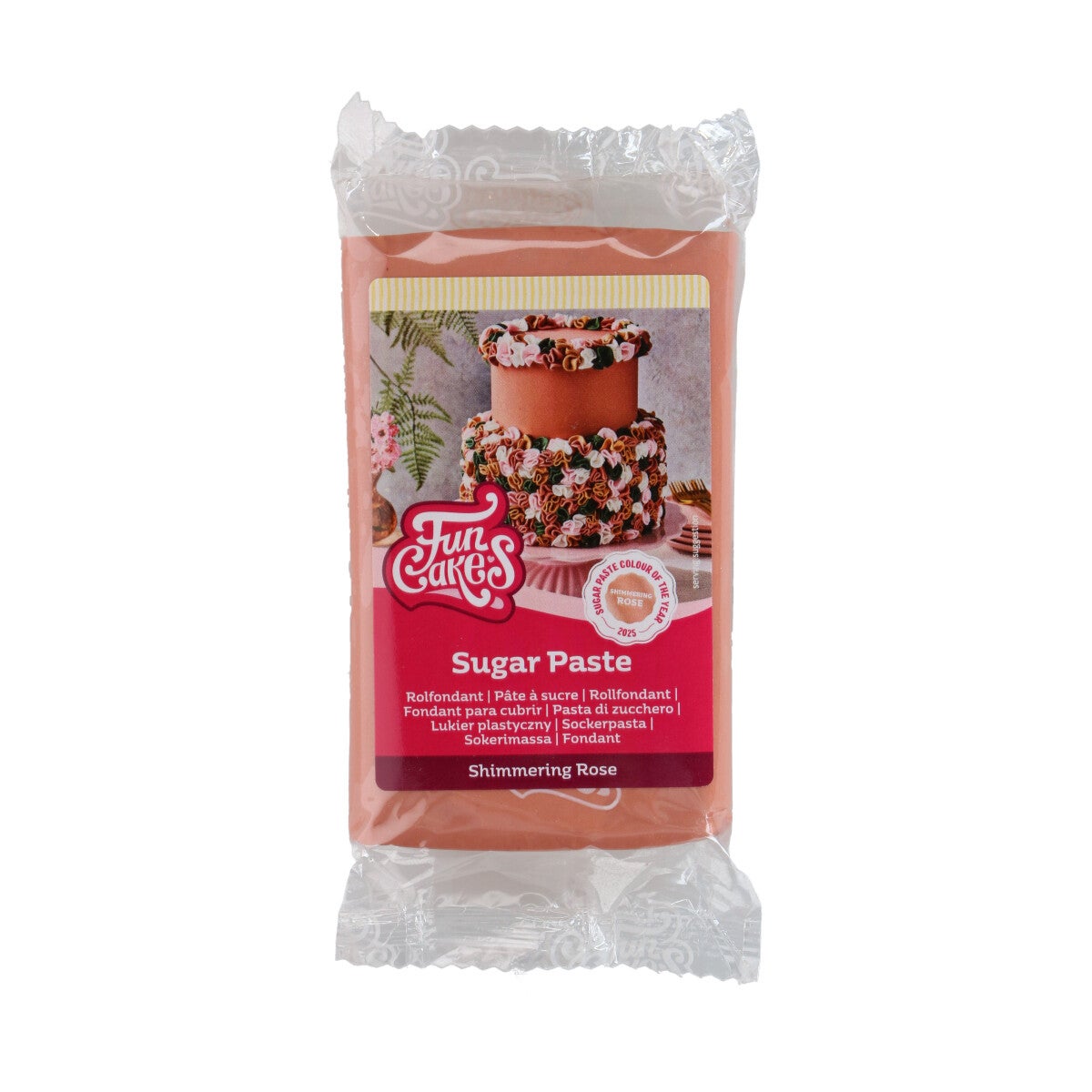 FunCakes Sugar Paste Shimmering Rose 250g
