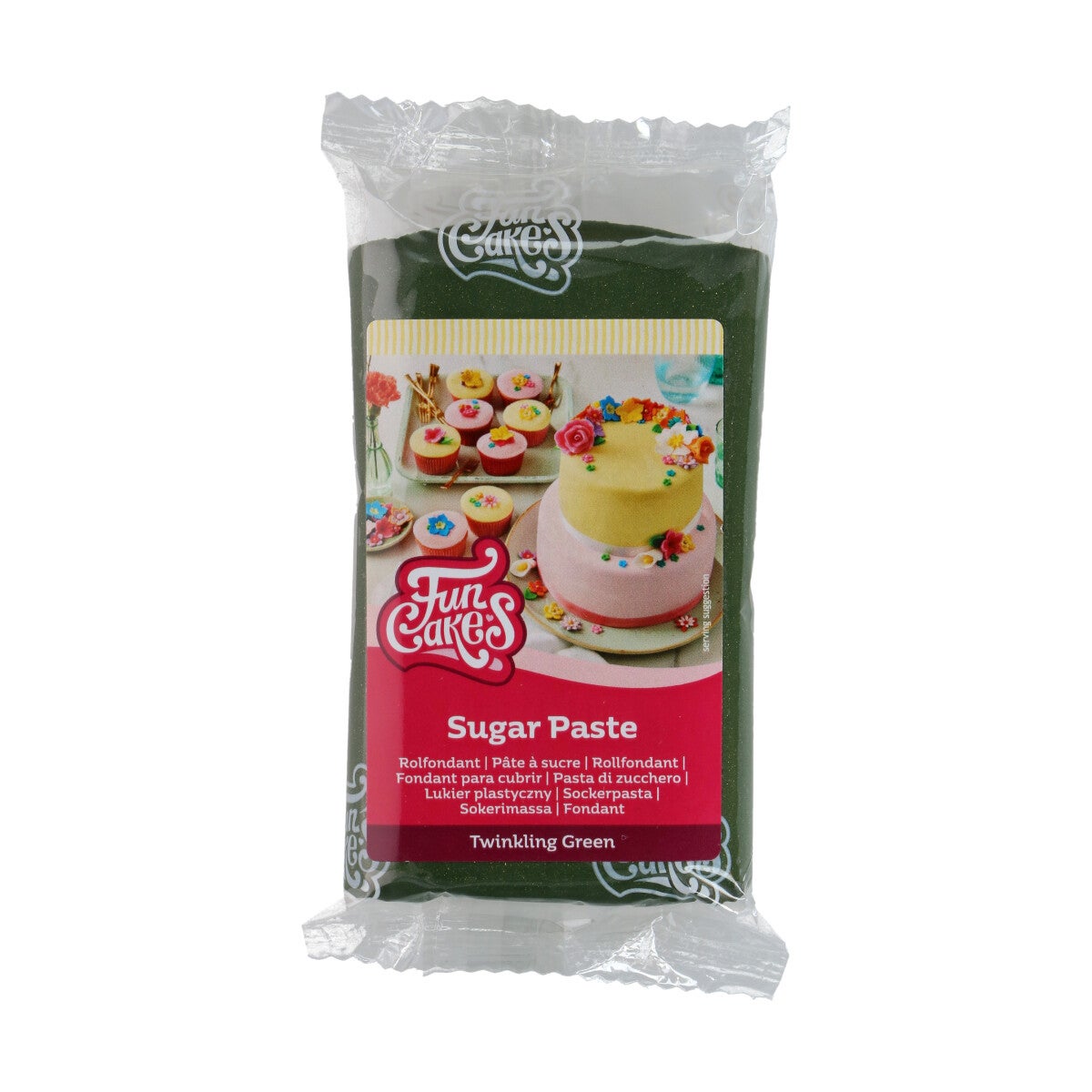 FunCakes Sugar Paste Twinkling Green 250g