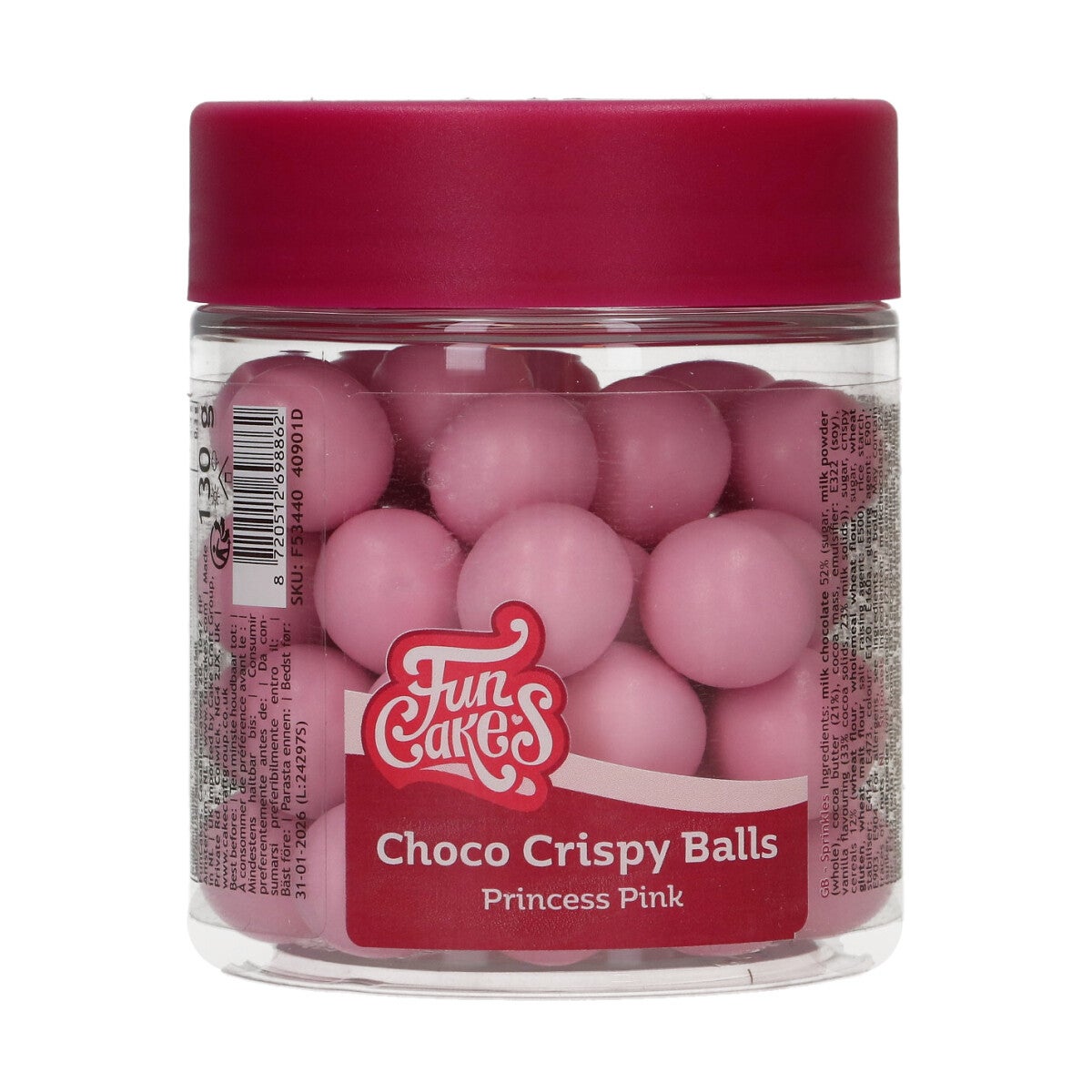 FunCakes Choco Crispy Balls - Pearl Pink 130g
