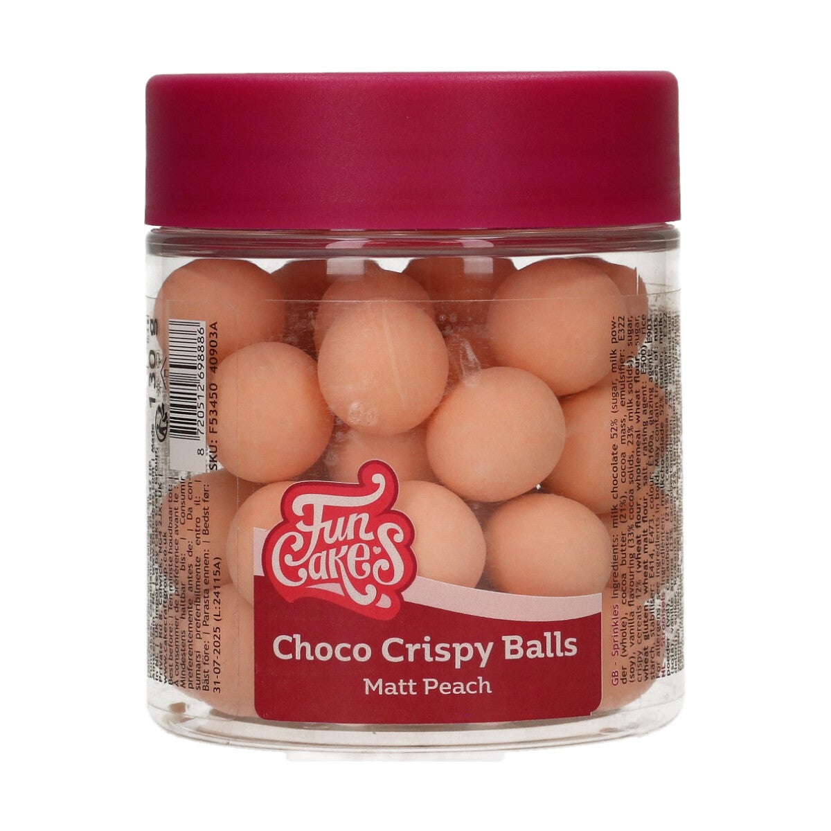 FunCakes Choco Crispy Balls - Matt Peach 130g
