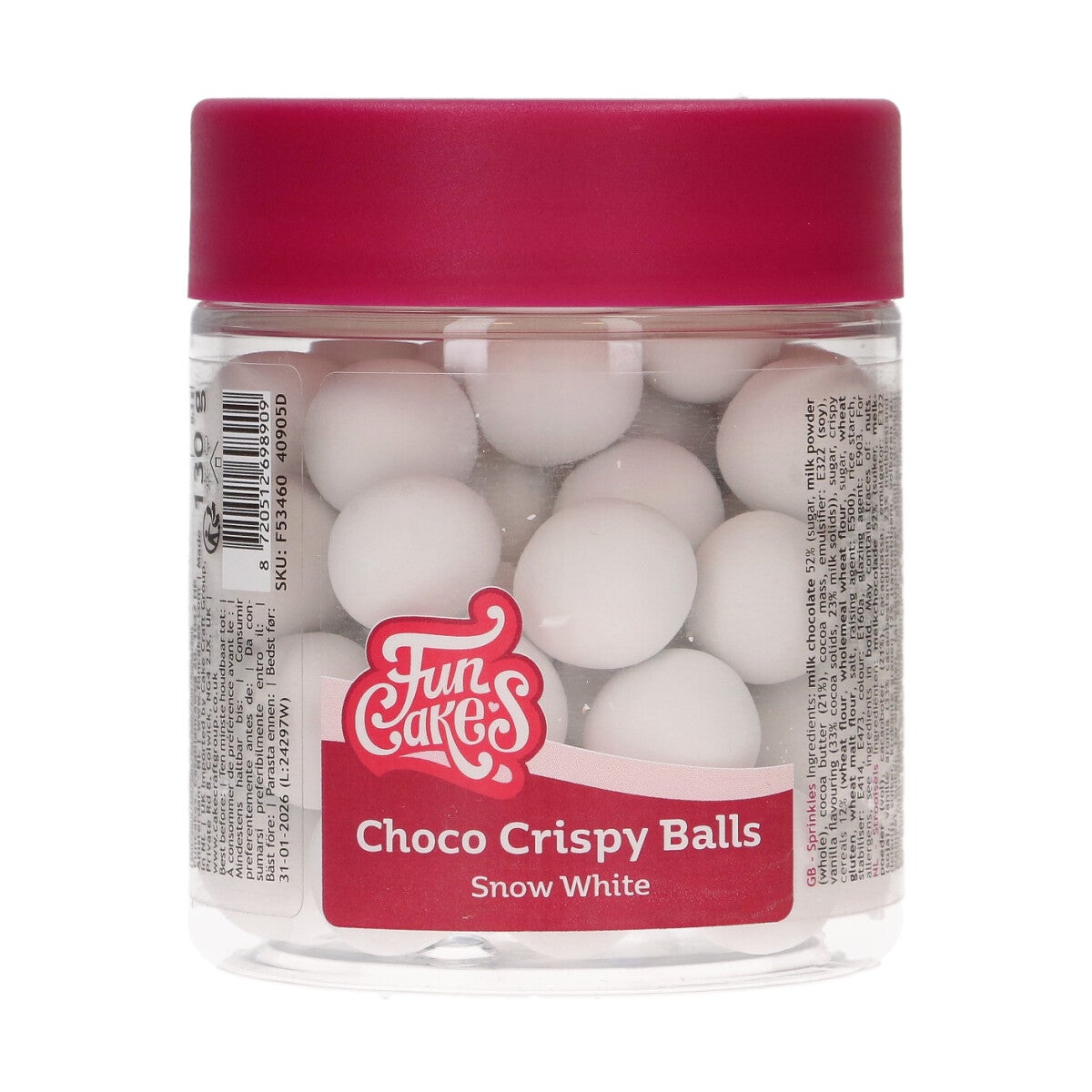 FunCakes Choco Crispy Balls - Matt White 130g