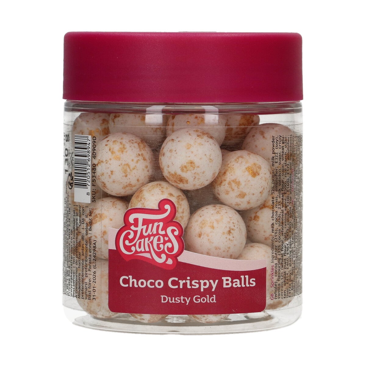 FunCakes Choco Crispy Balls - Matt Gold Splash 130g