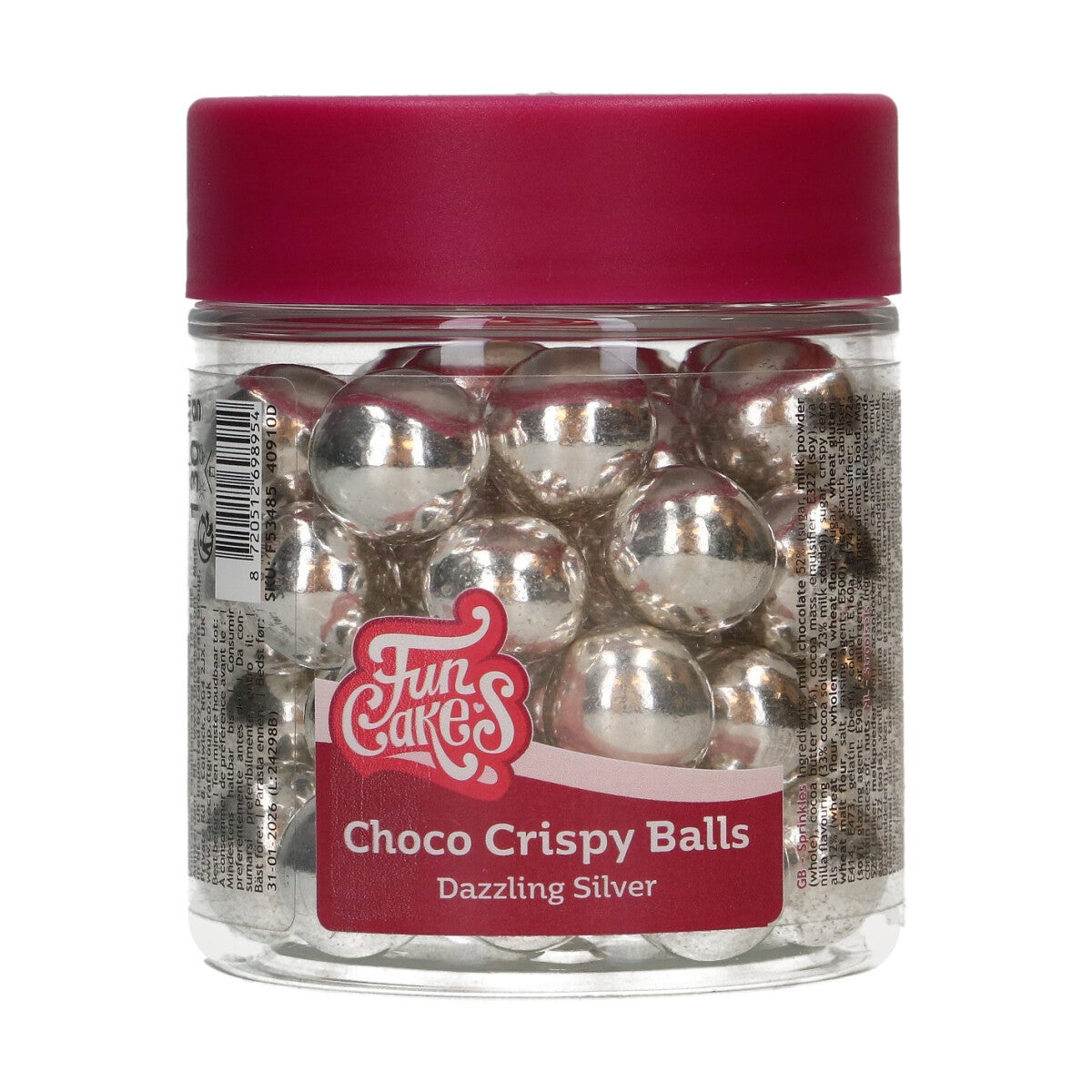 FunCakes Choco Crispy Balls - Metallic Silver 130g