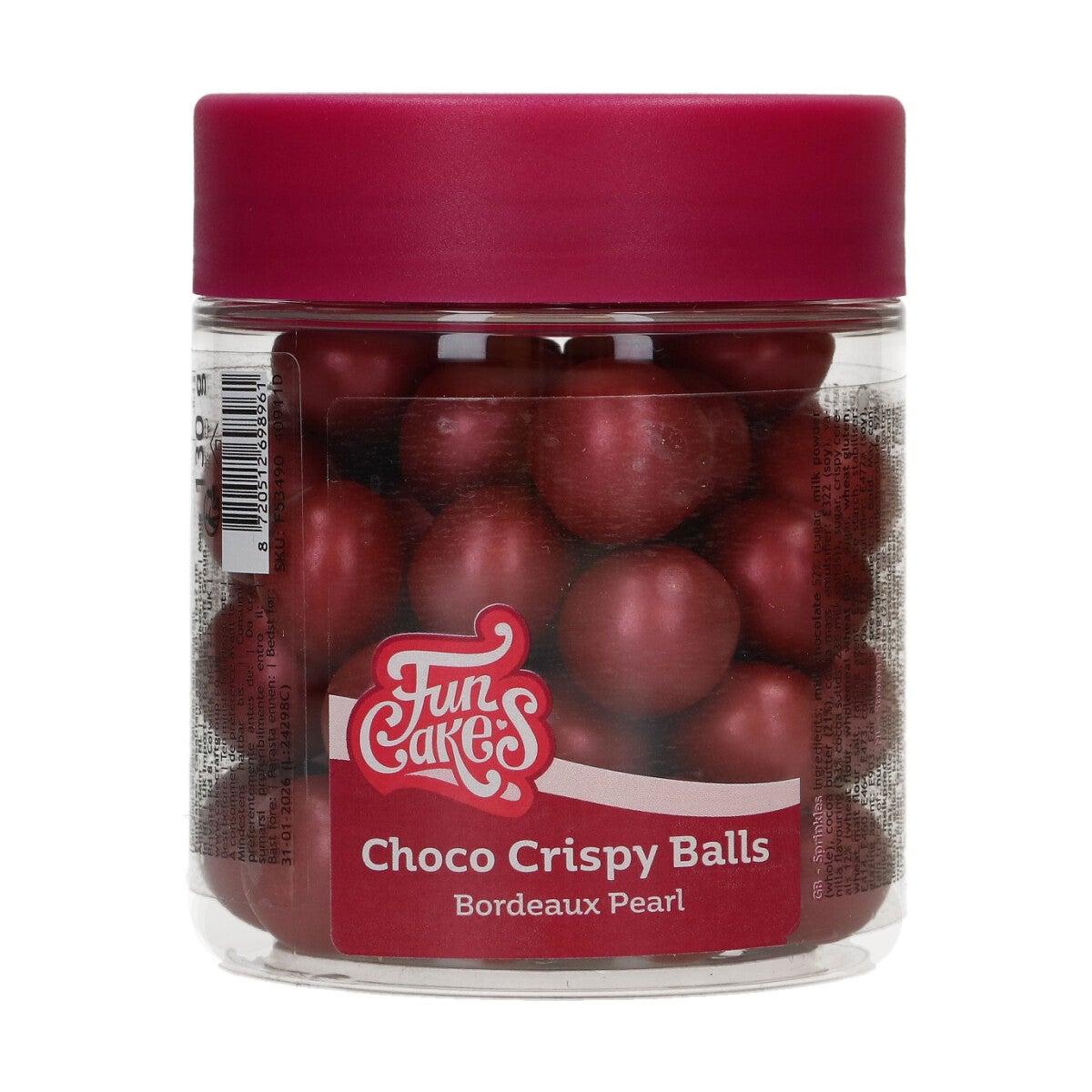 FunCakes Choco Crispy Balls - Shiny Bordeaux 130g
