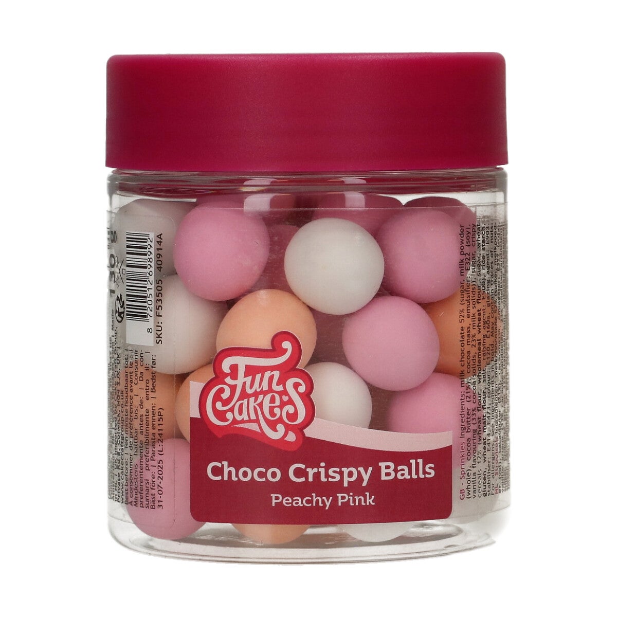 FunCakes Choco Crispy Balls - Peachy Pink
