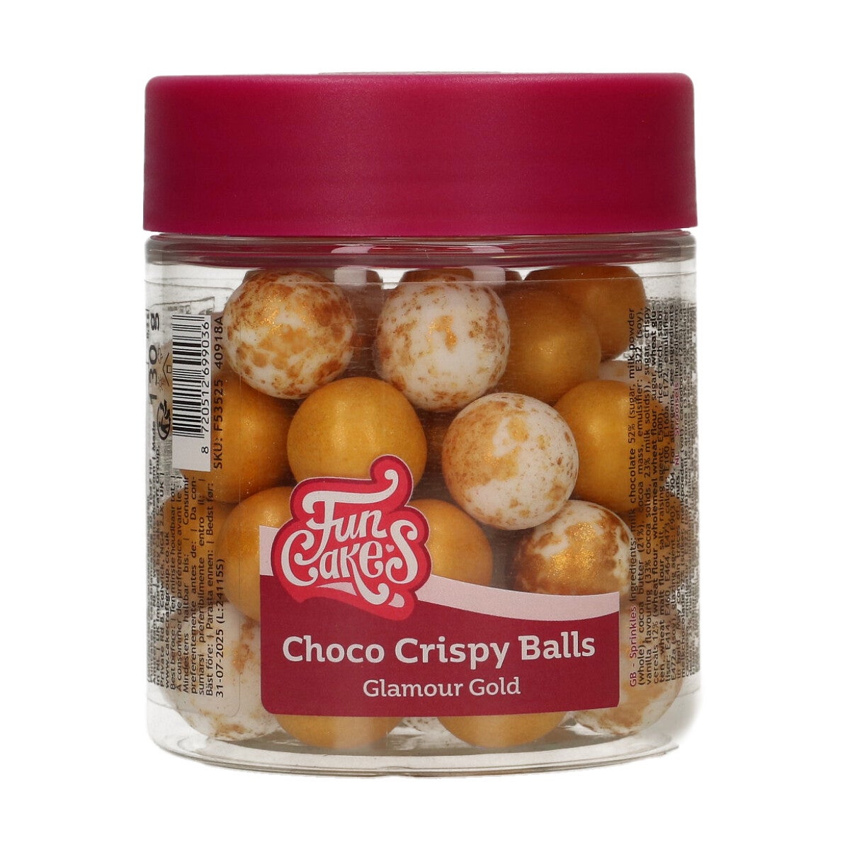 FunCakes Choco Crispy Balls - Glamour Gold