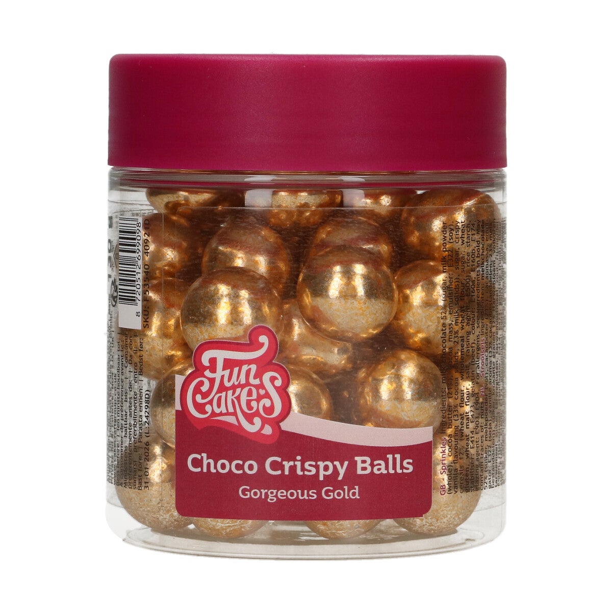FunCakes Choco Crispy Balls - Metallic Gold 130g