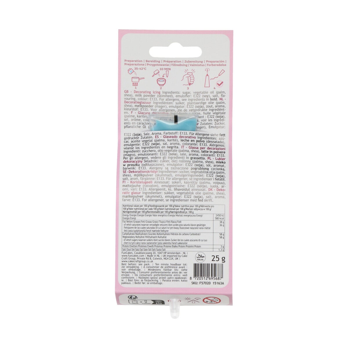 FunCakes Choco Writer 25 g Sky Blue