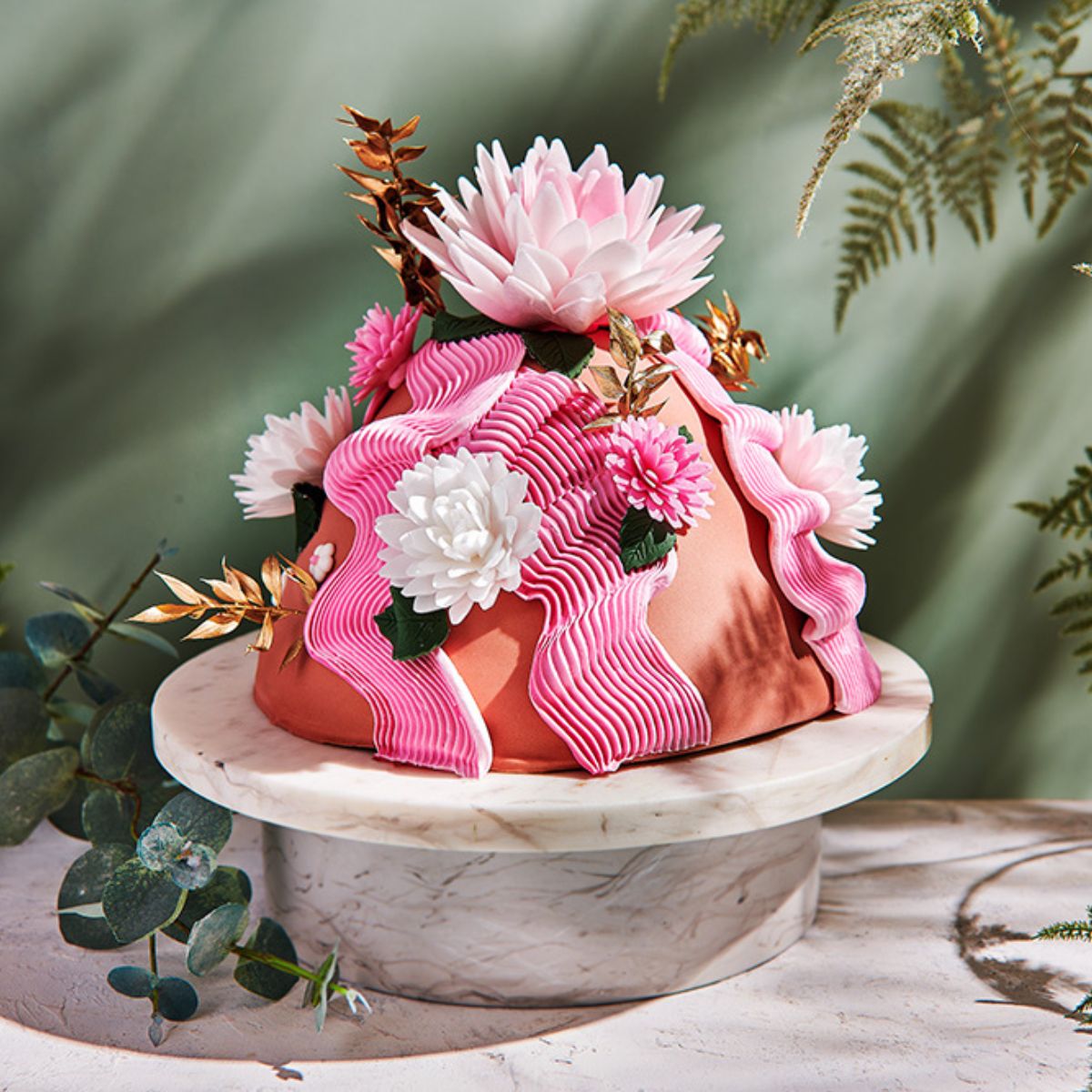 FunCakes Edible Wafer Flowers Deluxe Rose Pastella Yellow/Orange Ombre Large pk/1