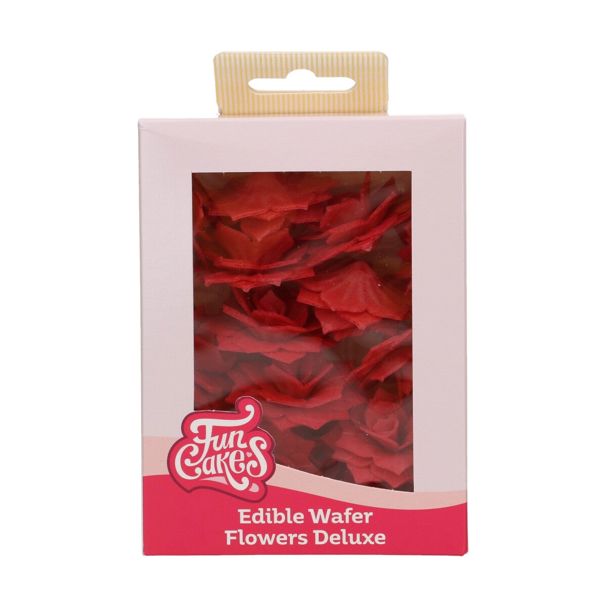 FunCakes Edible Wafer Flowers Deluxe Rose Rosalia Red Medium pk/15