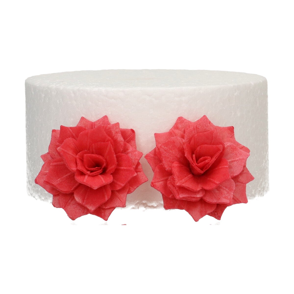 FunCakes Edible Wafer Flowers Deluxe Rose Rosalia Red Medium pk/15