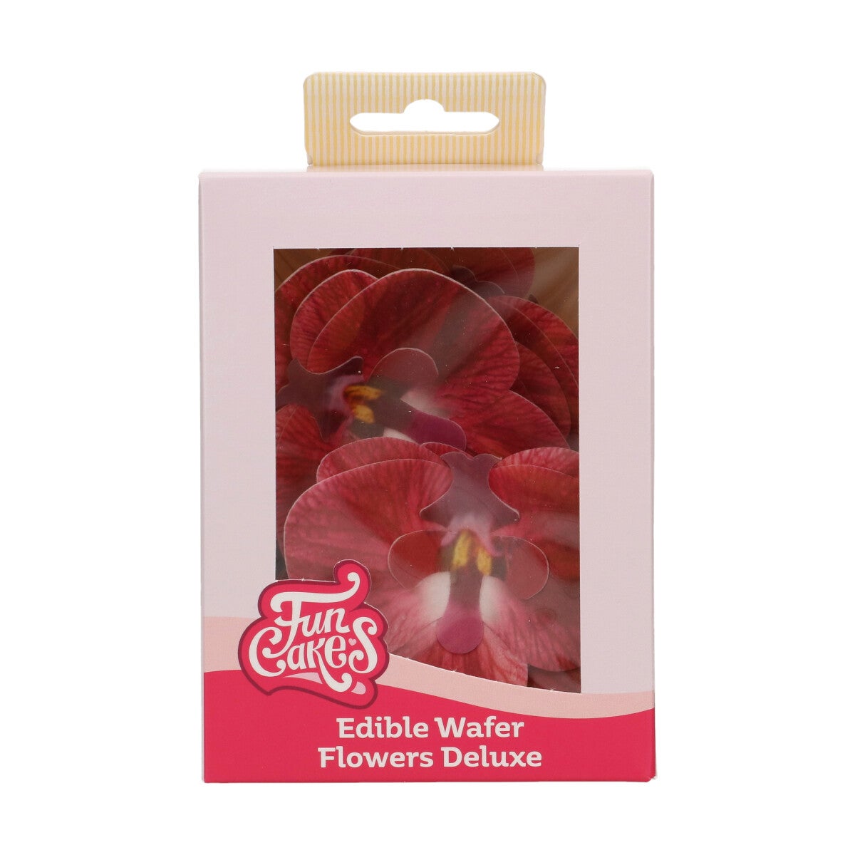FunCakes Edible Wafer Flowers Deluxe Orchid Red Medium pk/10