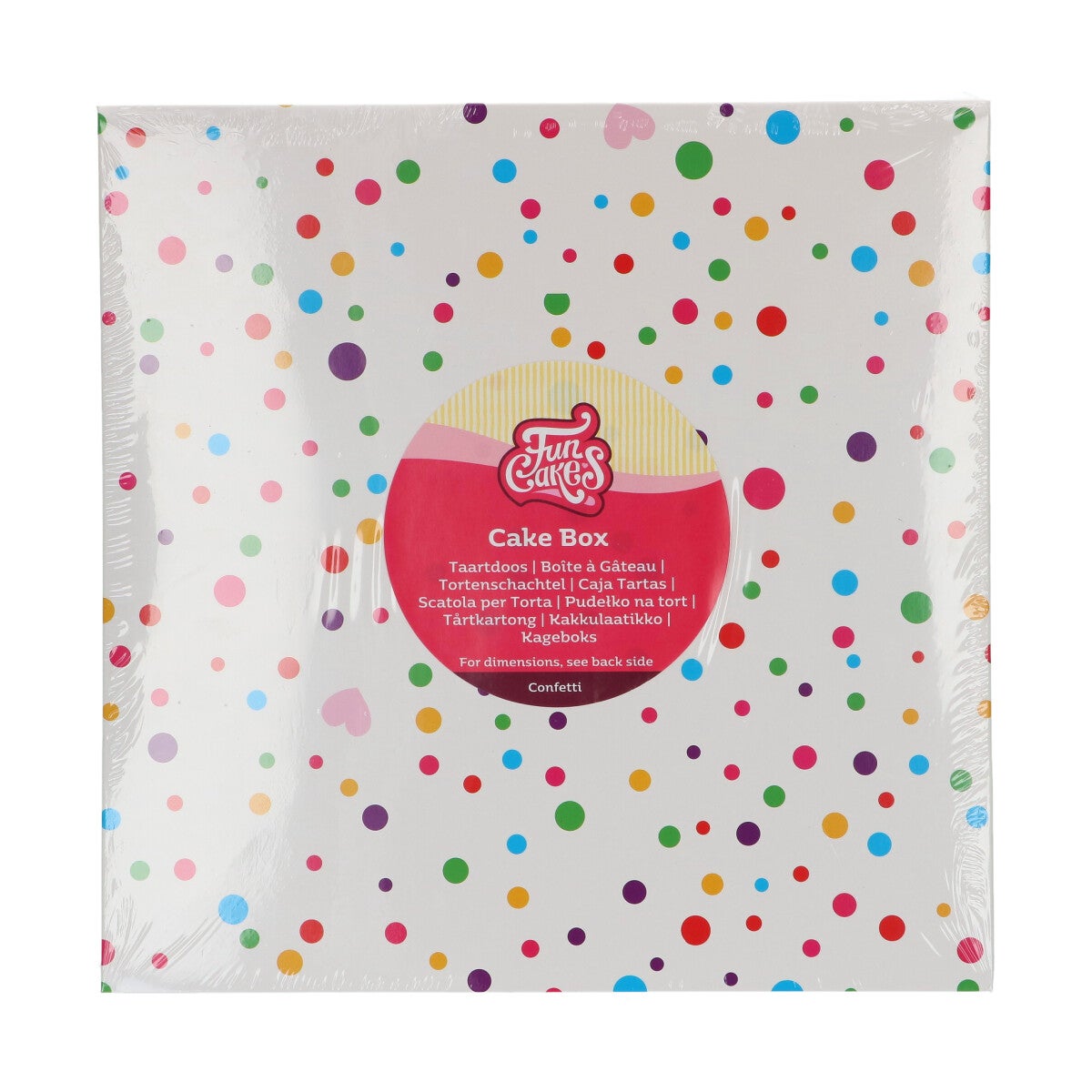 FunCakes Cake Box Confetti - 25x25x15cm pk/1