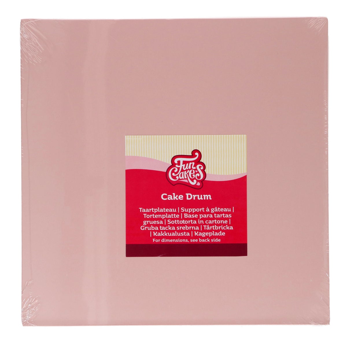 FunCakes Cake Drum Square Pastel Pink 25 cm