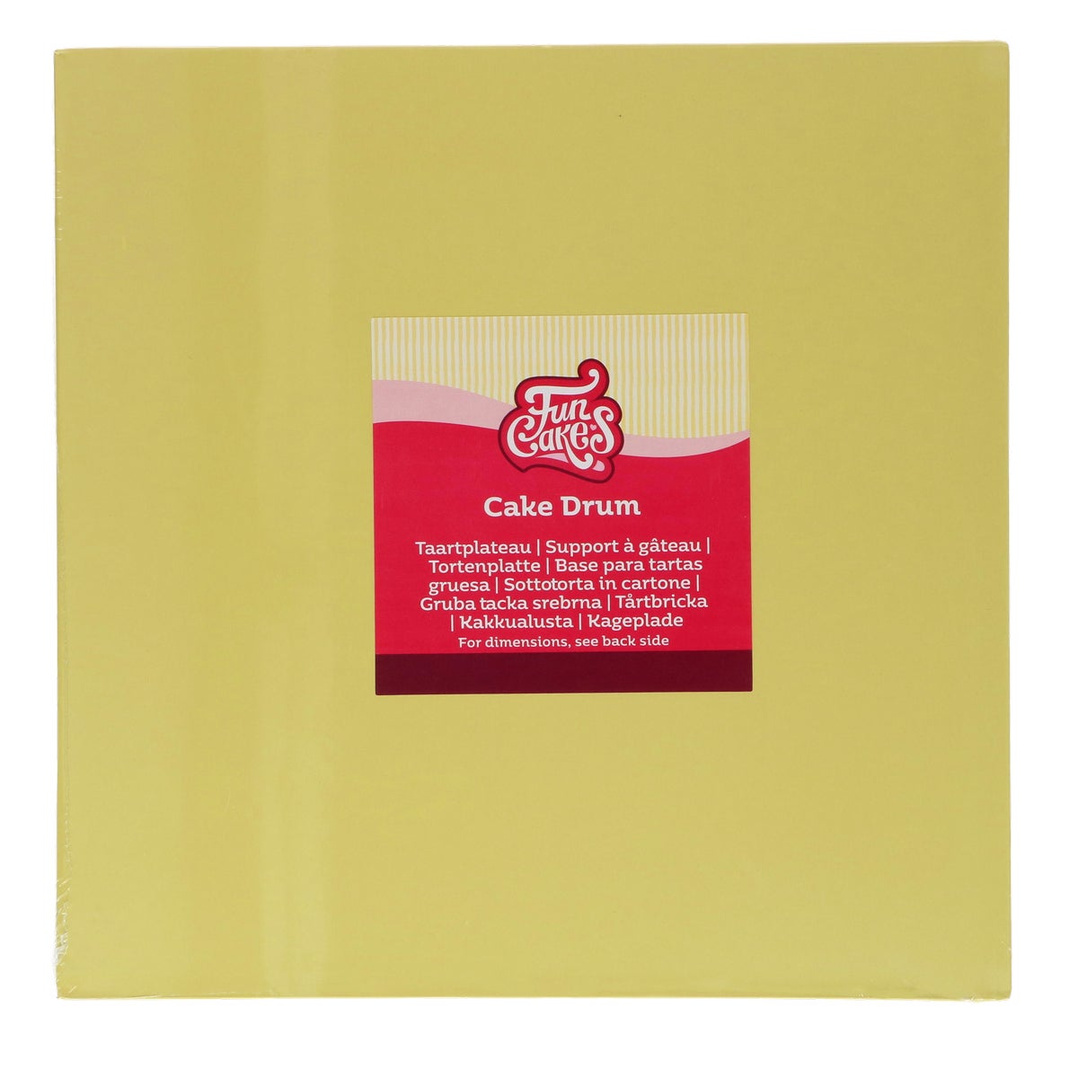 FunCakes Cake Drum Square Pastel Yellow 25 cm