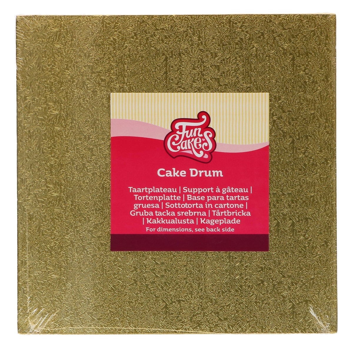 FunCakes Cake Drum Square Gold 20 cm