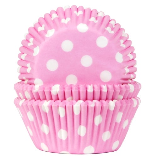 House of Marie Baking Cups Polkadot Baby Pink pk/48
