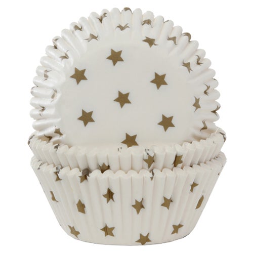 House of Marie Baking Cups Star Gold pk/48