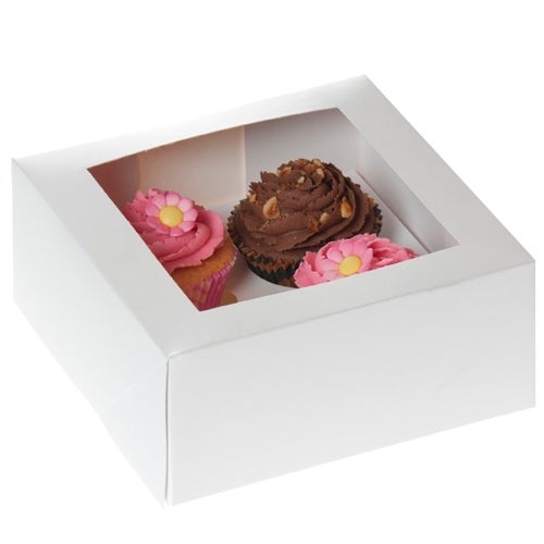 House of Marie Cupcake Box 4 -White- pk/2