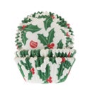 House of Marie Baking Cups Christmas Holly Leaf pk/48