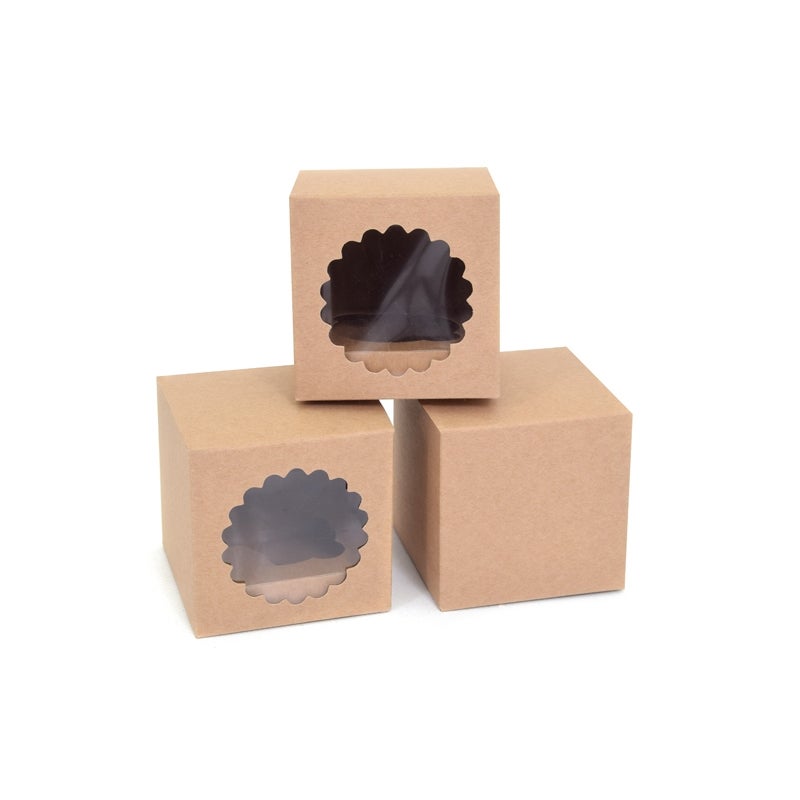 House of Marie Cupcake Box 1 - Kraft pk/3