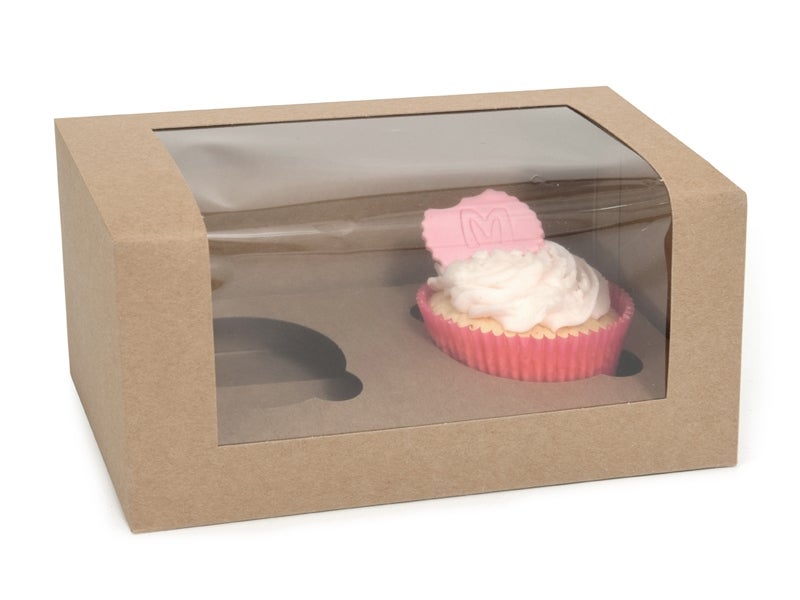 House of Marie Cupcake Box 2 - Kraft pk/3