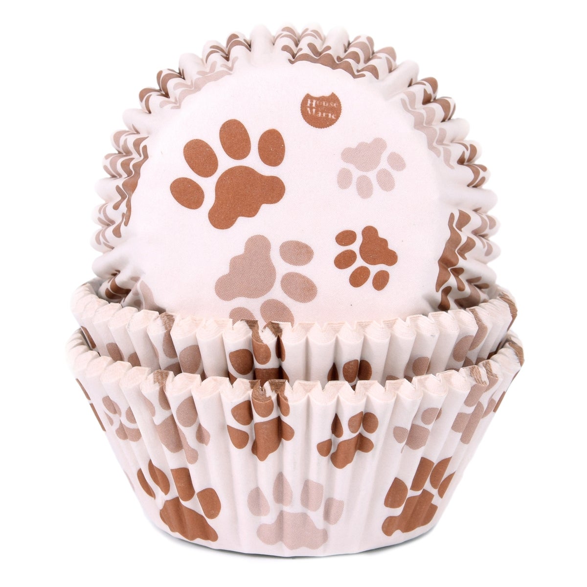 House of Marie Baking Cups Paw Brown pk/48