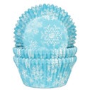House of Marie Baking Cups Snow Crystal Blue pk/48