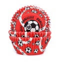 House of Marie Baking Cups Red Football Goal pk/48