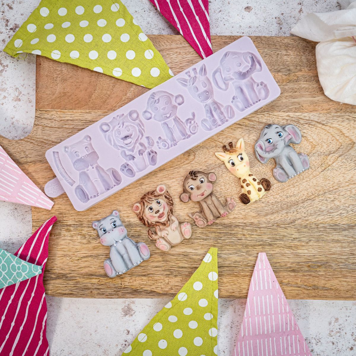 Karen Davies Siliconen Mould - Jungle Animals set/5