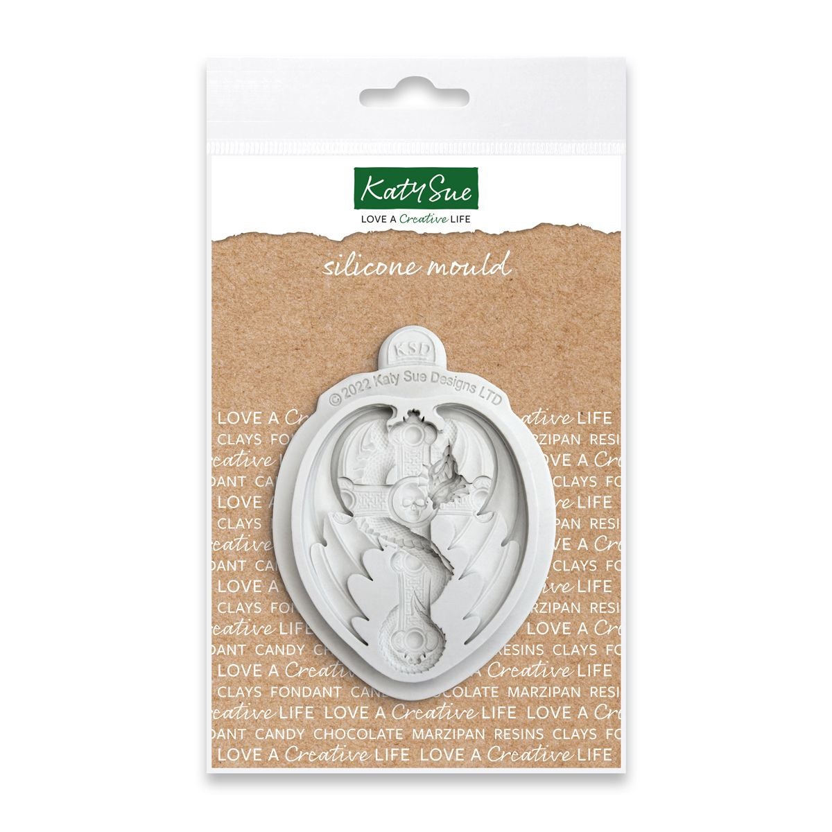 Katy Sue Mould Dragon Cross Silicone Mould