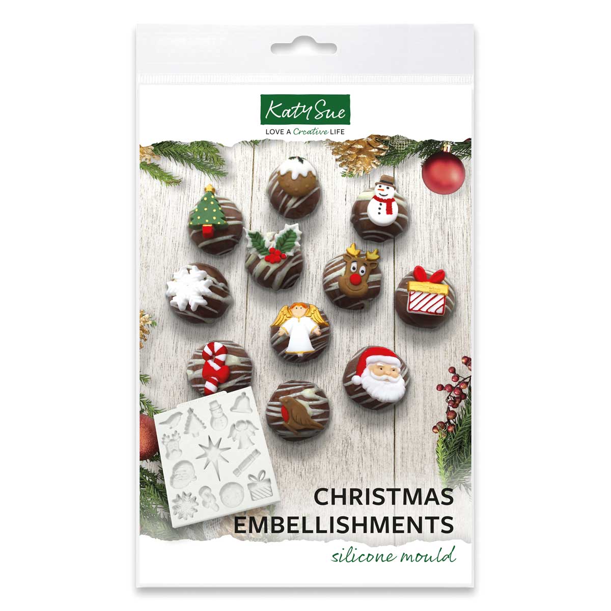 Katy Sue Silicone Mould Christmas Embellishments